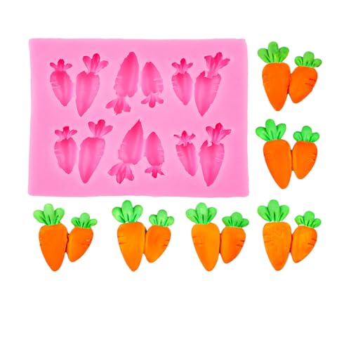 LfrXtra Productos para el hogar, moldes de zanahorias pequeñas, moldes de resina epoxi, moldes de chocolate, moldes de silicona, moldes de fondant, moldes de hornear para decoración de pasteles