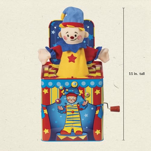 Schylling Silly Circus Jack in the Box - Classic Children\'s Musical Toy - Colorful Embossed Tin Box and Friendly Plush - Age 18 months and Up