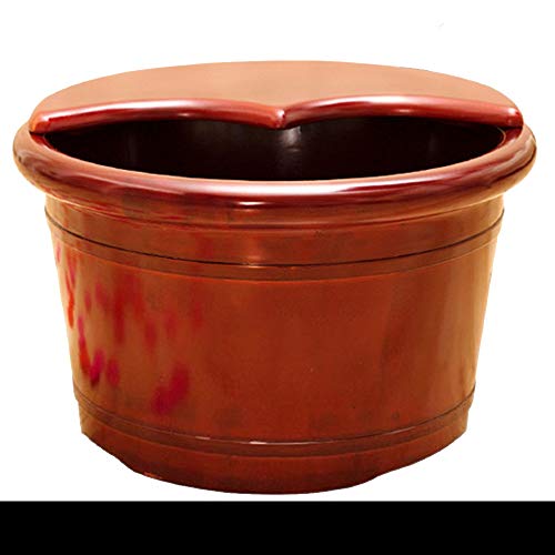 Baril de baño para pies de madera roble con tapa