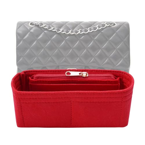LOUKAYCCI Bolsa organizadora para bolsa Chanel Classic Flap Mini Bolsa organizadora (vermelha, mini)