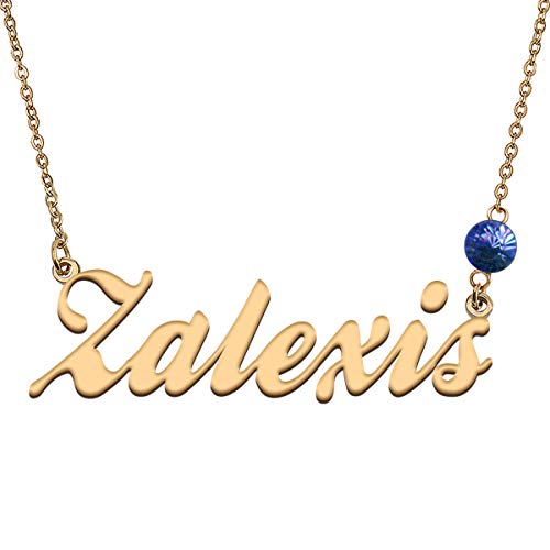 HUAN XUN Custom Choker Birthstone Zalexis Name Necklace Best