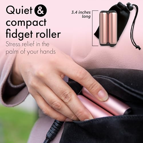 Image of ONO Roller - Handheld Fidget Toy for Adults | Help Relieve Stress, Anxiety, Tension | Promotes Focus, Clarity | Compact, Portable Design (Rose Gold, Full Size - Aluminum)