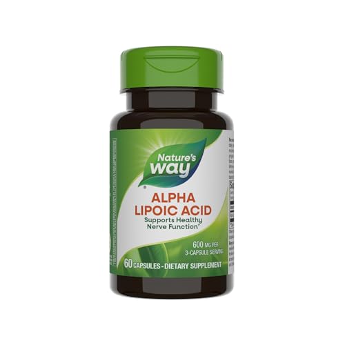 Nature's Way Alpha Lipoic Acid, Supports Healthy Nerve Function*, 600 mg per serving, 60 Capsules