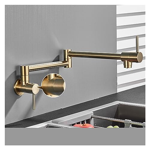 Grifo llenado ollas oro cepillado en latón macizo para cocinas elegantes 2