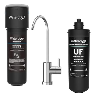 Waterdrop 10UB Under Sink Drinking Water Filter System and Waterdrop RF10-UF 0.01 Micron Replacement Filter Cartridge for 10UA/10UA-UF/10UB/10UB-UF Under Sink Water Filter