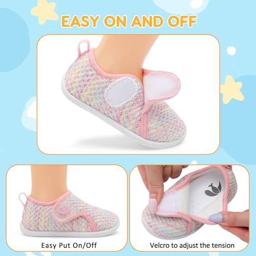 Image of FEETCITY Toddler Walking Shoes Slip On Toddler Shoes Boys Girls Kids Sports Sneakers Casual School Shoes Barefoot Shoes