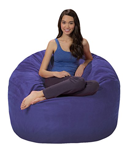 Comfy Sacos de Espuma con Efecto Memoria puf, Microfibra, Microsuede, Purple, 4'