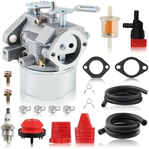 Carbhub 640052 Carburetor for Tecumseh HMSK80 HMSK90 HMSK100 LH318SA LH358SA Snow Blower Thrower 8HP 9HP 10HP Engine Tecumseh 640054 640349 Carburetor with Primer Bulb - 640052 Carburetor