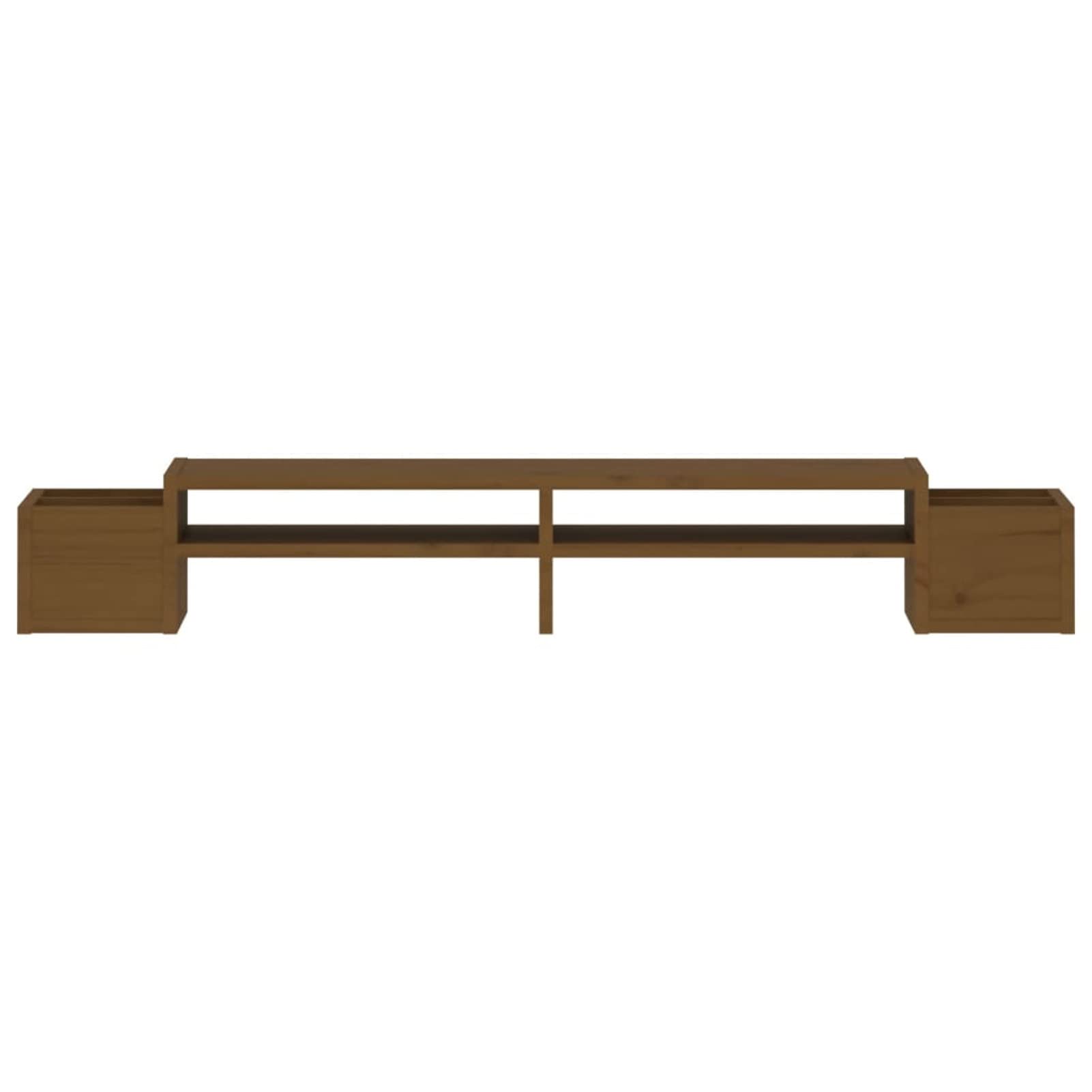 Homgoday Support d'écran en bois massif pin marron miel 100 x 27,5 x 15 cm