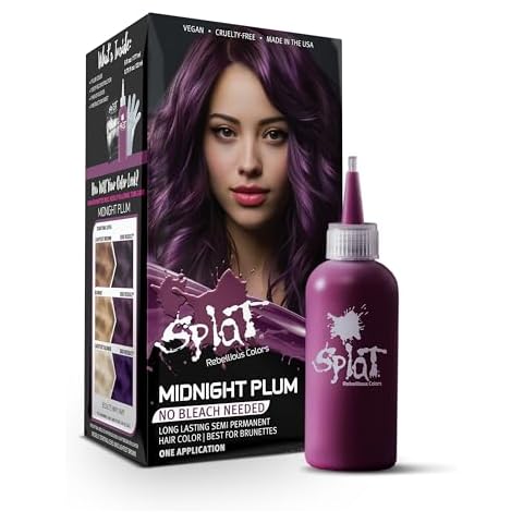 Splat | Midnight Complete Kit | Hair Dye | Semi-Permanent | Long Lasting | Vegan and Cruelty-Free (Midnight Plum) Cover