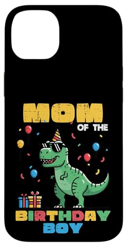 Mom Of Birthday �j�̎q Trex Dino Bday �p�[�e�B�[ �t�@�~���[ �}�b�` ���f�B�[�X �X�}�z�P�[�X iPhone 14 Plus �p