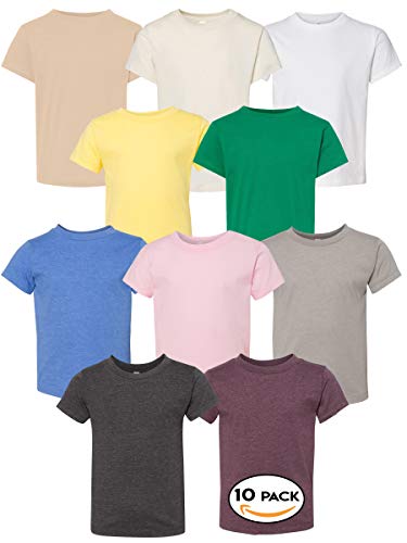 Bella Canvas Multipack Bundle Toddler Bulk T-Shirt 3 | 6 | 10 Pack - Cotton Jersey Tee for Kids