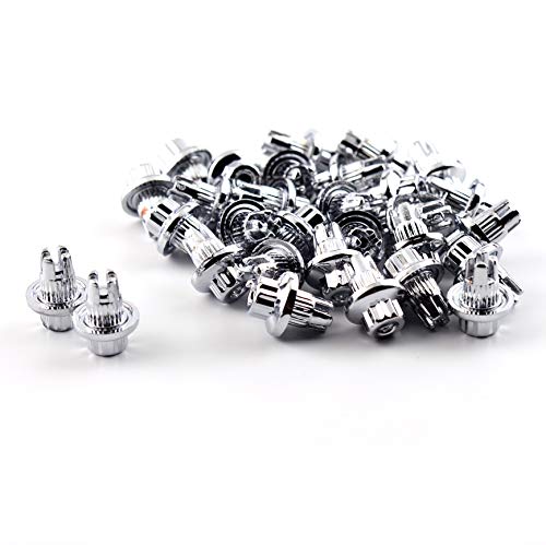 steel.frame.motor 50pcs Wheel Rim Rivets Hole 7.6mm/0.3in Replacement ABS Plastic Chrome Silver