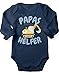 miKalino Babybody mit Spruch für Jungen Mädchen Unisex Langarm Papas Kleiner Helfer v2 | handbedruckt in Deutschland, Farbe:Navy, Grösse:56