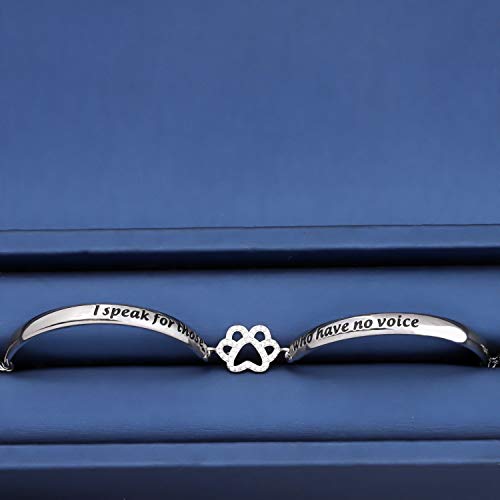 MYOSPARK Veterinarian Bracelet I Speak for Those Who Have No Voice Vet Tech Jewelry Gift for Veterinarian Nurse Vet Students3