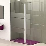 Mampara Ducha Fijo + Puerta Abatible - 【138,5-140 (FIJO 100 cm + PUERTA 40 cm)】 - Frontal sin cierre - EstiloBaño STAR - VIDRIO DECORADO 6 mm - cristal templado de seguridad - Disponible 2 medidas