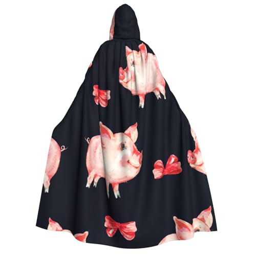 Cape à capuche adulte motif cochon rouge vêtement de fête confortable