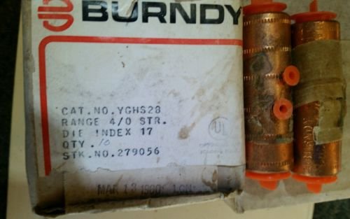 YGHS28 BURNDY 4/0 COMPRESSION SPLICE. BOX OF 10