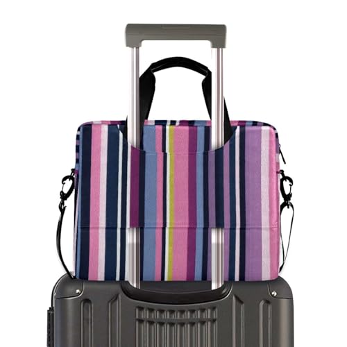 Bolso bandolera para laptop con estampado de rayas coloridas miniatura 4