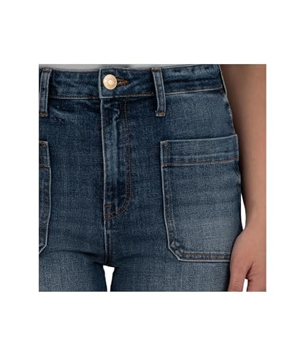 KUT from the Kloth Women's Sienna High-Rise Straight Leg-roll Up Patch Pocket in Serene4