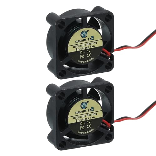 sourcing map 2 Pcs 3D Printer 2510 Cooling Fan, 5V 9000RPM 25 x 25 x 10 mm Hydraulic Bearing XH2.54 Extruder Cooling Fan