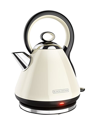 BLACK+DECKER KE2900CR 1.7L Stainless Steel Electric Cordless Kettle, Cream