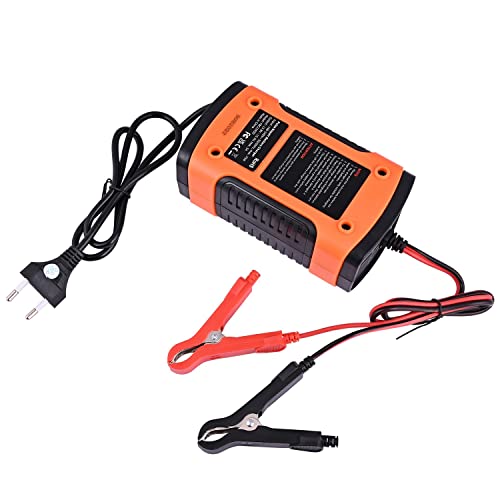 Image of AllExtreme EXBCD01 3-Stage Automatic Smart Battery Charger with LCD Display for Charging AGM, Gel, SLA & Wet Batteries Multi-Protection Maintainer for Vehicles, Motorcycle, and Repair 12V 5Ah