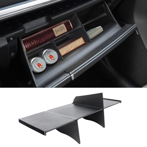 Neepiar Glove Box Divider Organizer Compatible with 2024 2025 2026 Hyundai Santa Fe Insert Divider Tray ABS Secondary Storage Interior Accessories