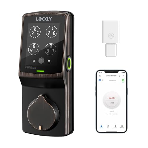 Lockly Secure Pro Wi-Fi Smart Door Lock, Keyless Entry with PIN Genie&reg; Digital Keypad, 3D Biometric Fingerprint Sensor Front Door Lock Deadbolt, Voice Control & Auto Lock - Deadbolt Edition