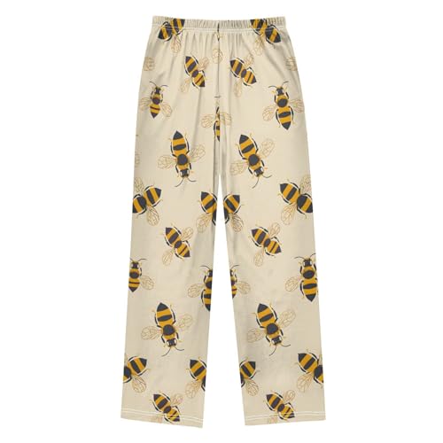 Pajama Pants Sleep Pants Soft Elastic Waist Pajama Lounge Pants Honey Bee for 6-14 Years Old2