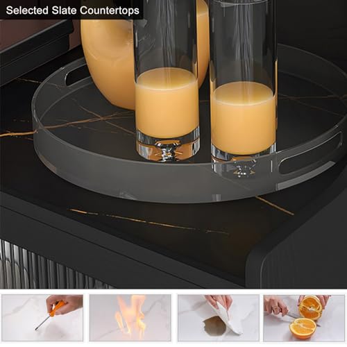 Étagère de cuisine rangement bois Nero meuble micro-ondes multi-rangements