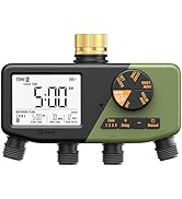 Diivoo Irrigatiecomputer met 2 uitgangen, automatische irrigatietimer met regenvertragings-/handmatige/automatische modus voor gazon, flexibele irrigatiefrequentie, automatische irrigatie met timer