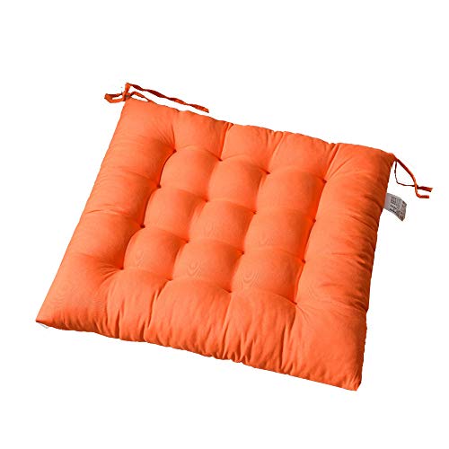 AGDLLYD 1 Coussins de Chaise de Jardin/Coussin de Siège en Polyester avec Sangles, Convient pour Les Gardins, à L'intérieur et Les Bureaux 40x40x5cm. (Orange)