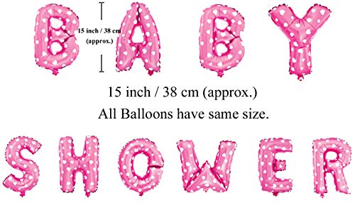 Image of Amfin Baby Shower Letter Foil Balloons /Baby Shower Decoration Material - Pink
