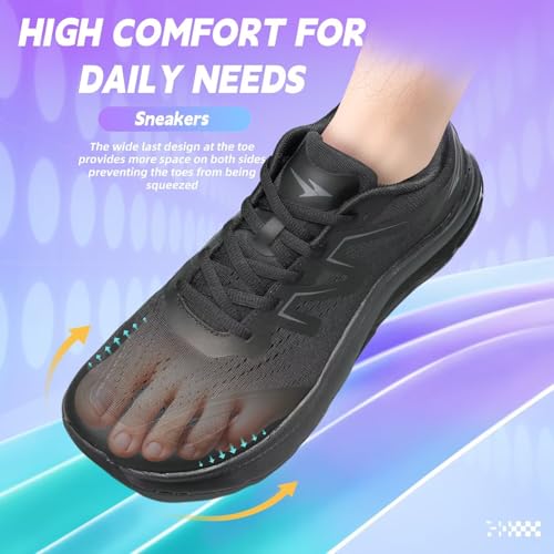 KDN Men's Wide Toe Box Shoes Cushioned Road Running Shoes Non Slip Mens Walking Sneakers for Wide Feet Comfortable Athletic Gym Workout Shoes Wide Width3