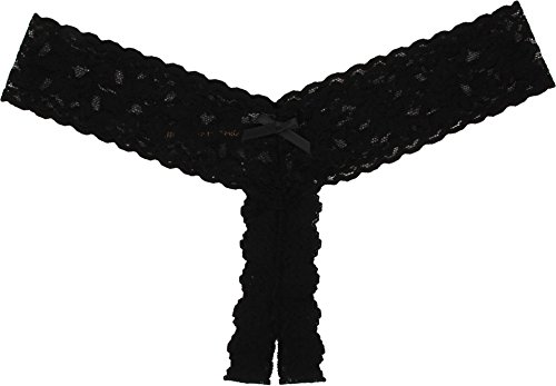 Thong ouvert en dentelle noire pour sublimer vos soirées romantiques