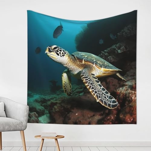 LHDGBWC Tapiz de tortuga marina para dormitorio, decoración de pared, tapices estéticos, 60 x 40 pulgadas, decoración de pared, pósteres, tapiz bohemio para sala de estar, dormitorio, decoración del
