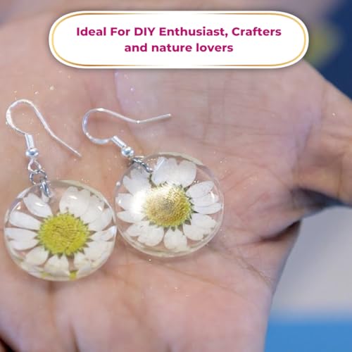 Image of Oytra Resin Art Kit with Moulds and Tools Dried Flowers for Jewellery Making Materials DIY Floral Earrings Silicone Mold Craft Supplies for Beginners