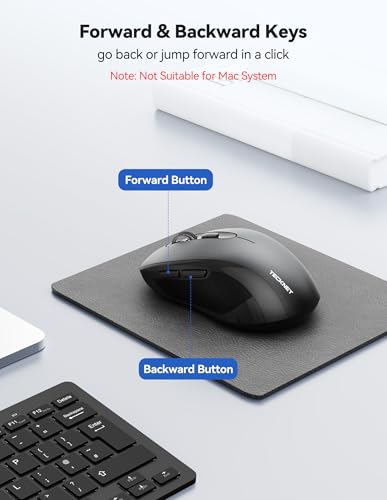 TECKNET 2-in-1 Bluetooth Mouse (BT 5.0/3.0+2.4Ghz), 6-Level 4000 DPI-Black - image 8