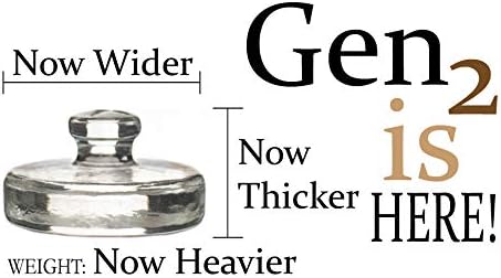 Premium Hand-Crafted Glass Fermentation Weights with Easy Handle for Wide Mouth Mason Jar Fermenting Sauerkraut, Pickles, Kimchi and More Home Fermented Foods 6pck New & Improved 7.1oz