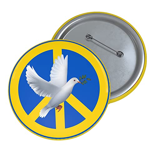 Preisvergleich Produktbild Ukraine Flagge Patrioten patriotische Ukrainische Nationalflaggen Runde Brosche Anstecknadel Buttons Abzeichen Friedenstaube bedruckte Dekorationen für Kleidung Taschen Hüte