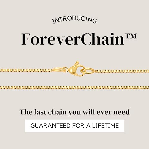 KISPER 24k Gold Box Chain Necklace – Thin, Dainty, Gold Plated Stainless Steel Jewelry for Women with Lobster Clasp2