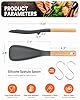 Cooking Spoon for Nonstick Cookwares, Great for Cooking and Serving Sturdy BPA-Free Matte Silicone, Wood Handle Spoon for Mixing, Scoop, and Scrape (2 Pack of Grey, 11.4 inch) #1