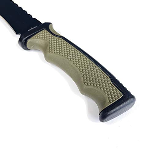 S-Tec Fixed Blade Hunting Knife Rambo I 4.5" Stainless Steel Blade I Rubber Handle I W/ Plastic Sheath I Hunting I Camping I Outdoor I (Black Blade) #TOP2