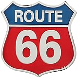 Route 66 Embossed Metal Sign - Vintage Route 66 Sign for Garage or Man Cave