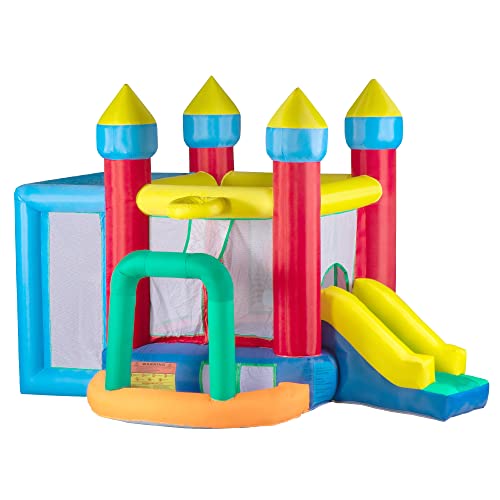 Inflatable Bounce House with Slide for Kids 5-12, Indoor Outdoor Backyard Jumping Castle Bouncer Jumper for Toddlers 1-3 (Bouncer)