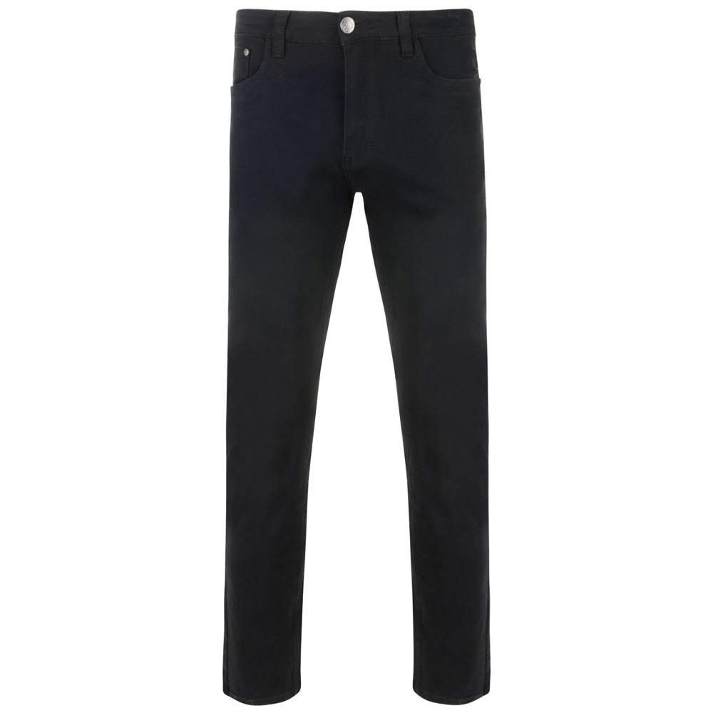 KAM Men's Extra Tall Slim Fit Stretch Chino Trousers (Alba) in Black in 38W x L38