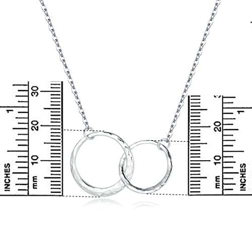 Sterling Silver Two Interlocking Circles Necklace Infinity Mother Daughter Necklace, Best Friend Sister Necklace Birthday Gift4