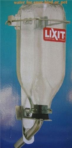 Lixit 16 oz De Luxe Glass Water Bottle for Conures, Quakers, Rabbits, Ferrets 7/16" Tip No 623