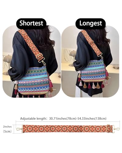 Image of Embroidered Purse Straps Replacement Crossbody Wide Adjustable Bag Straps